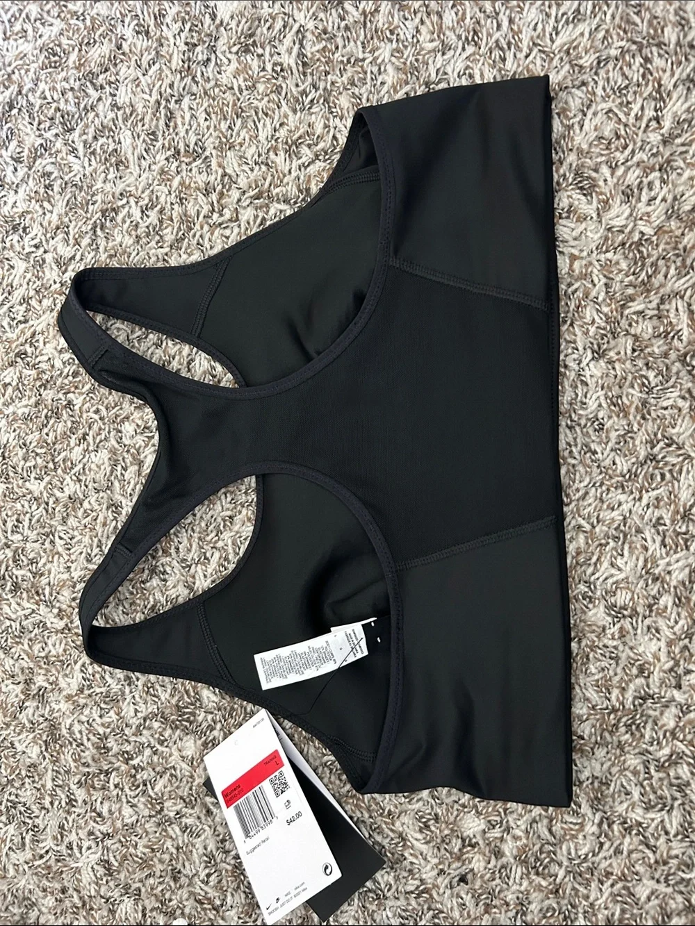 Nike Black Racerback Sports Bra with White Swoosh